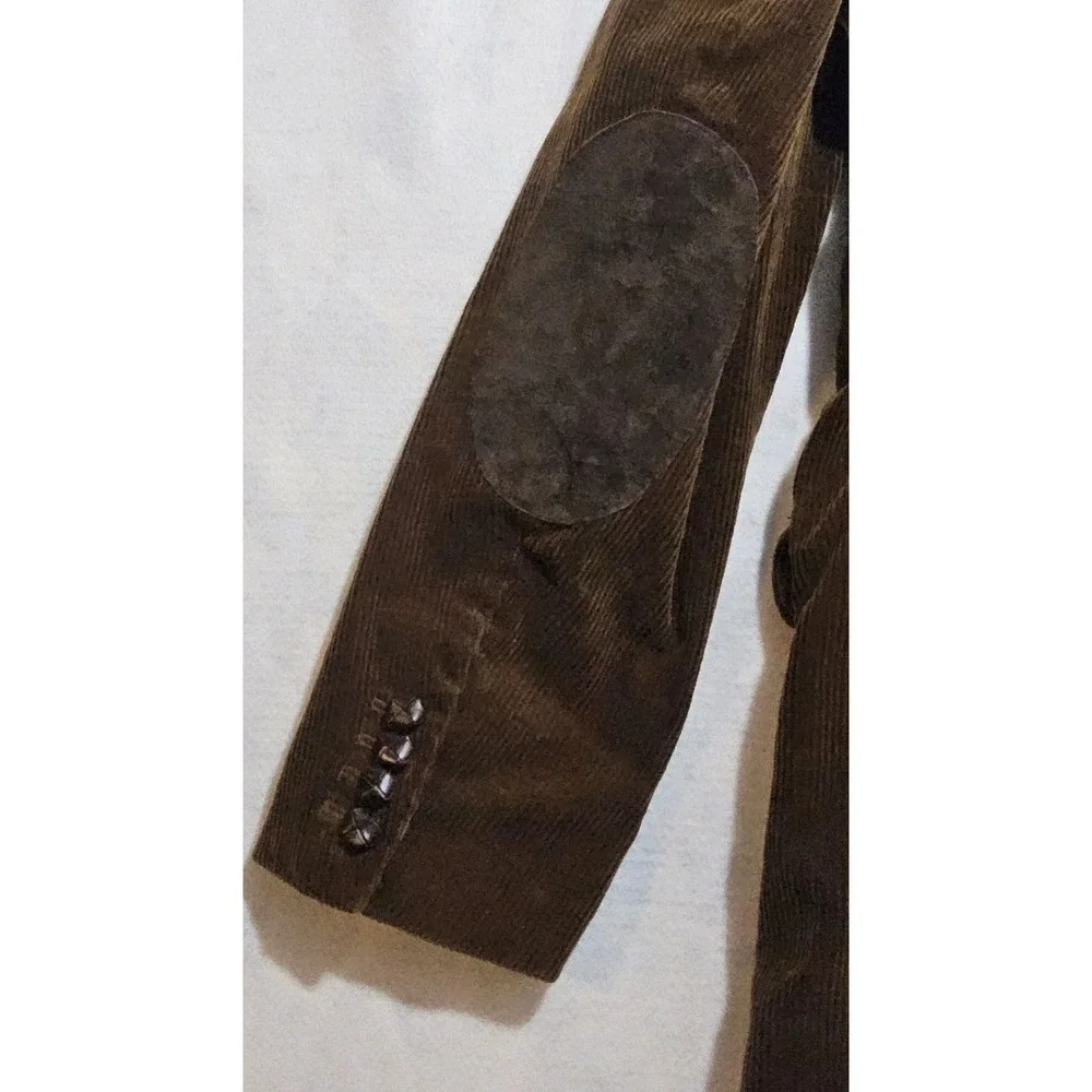 J Crew Mens Corduroy Jacket Mens L Blazer Fleece Lined Academia Barn Coat Brown‎